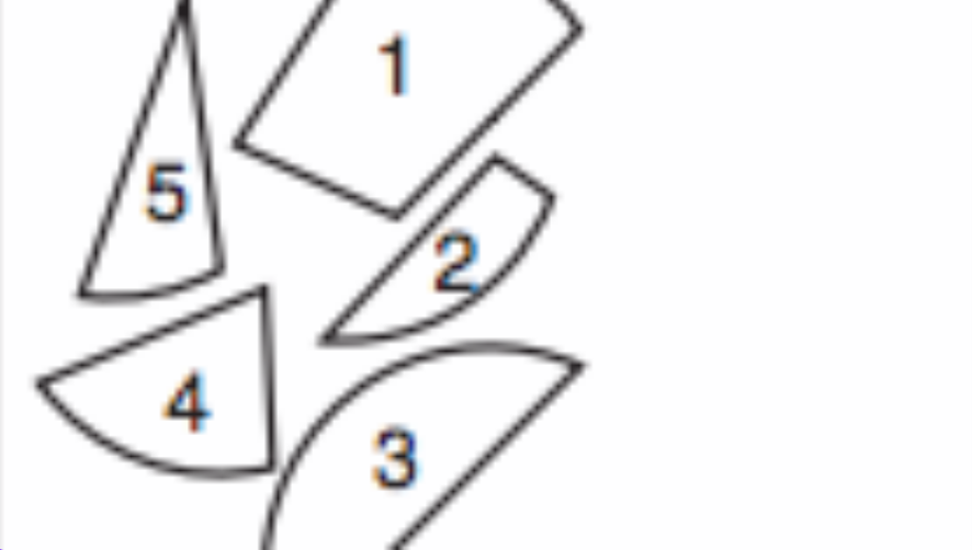 Select the answer that best shows how the object below will look when its parts are put together.