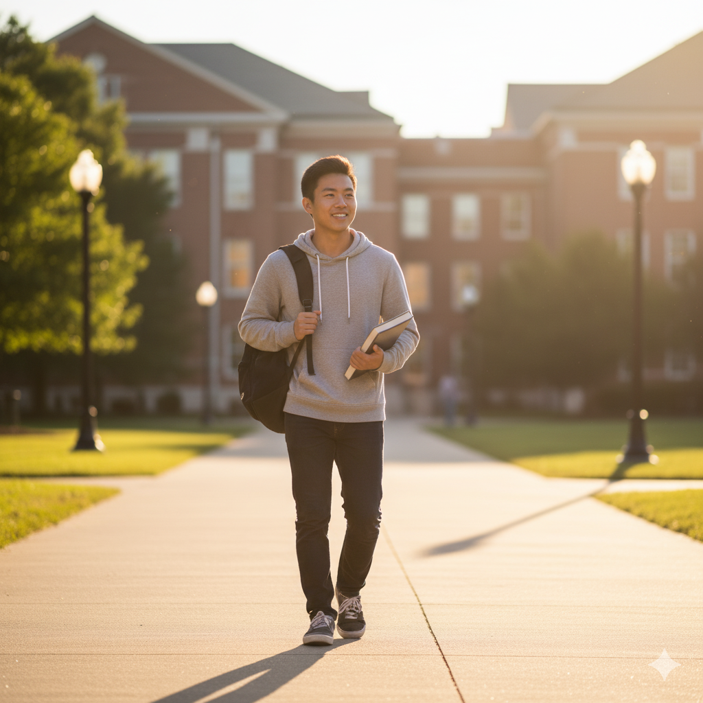Kaplan students studying on campus
