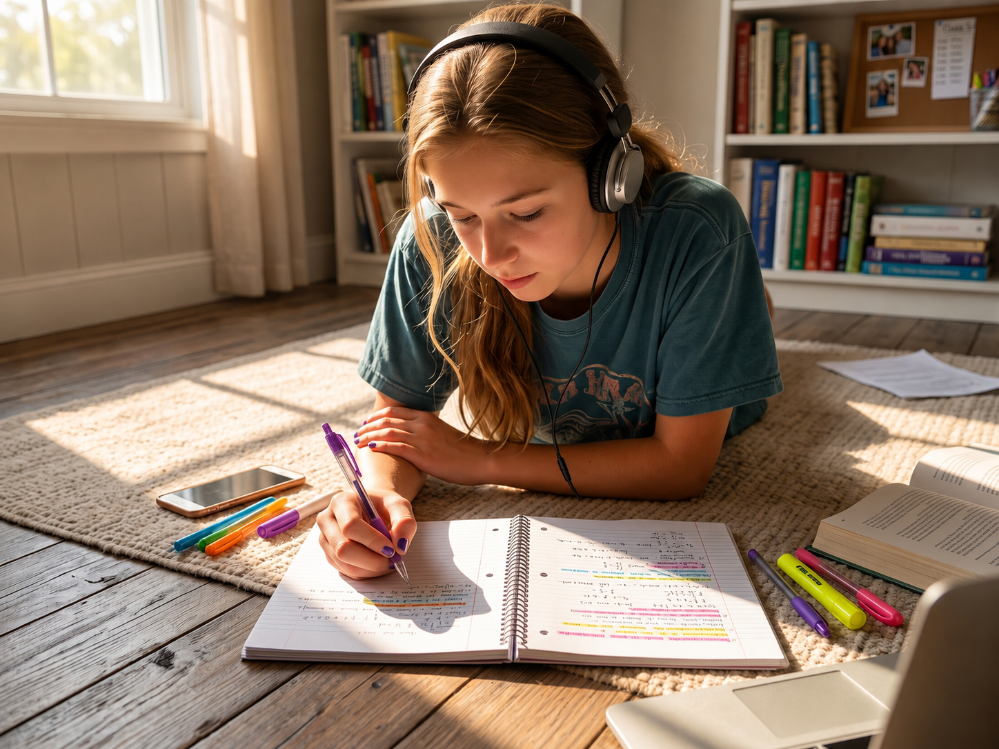 Student studying for the PSAT